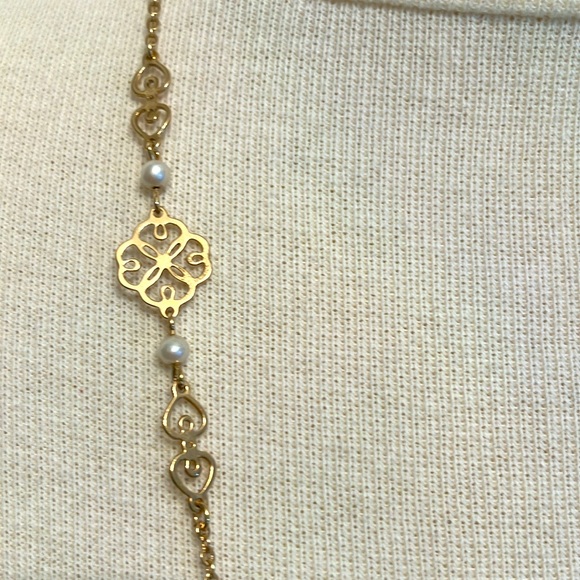 Matching Necklace and Bracelet Set. Gold Tone with Intricate Metalwork. - Picture 2 of 4